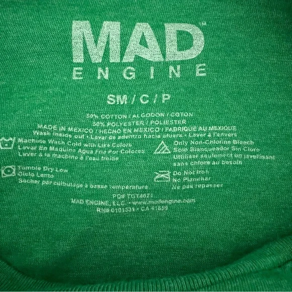 MAD Engine green St Patrick’s Day tee shirt Ireland graphic Irish flag S - Picture 5 of 9